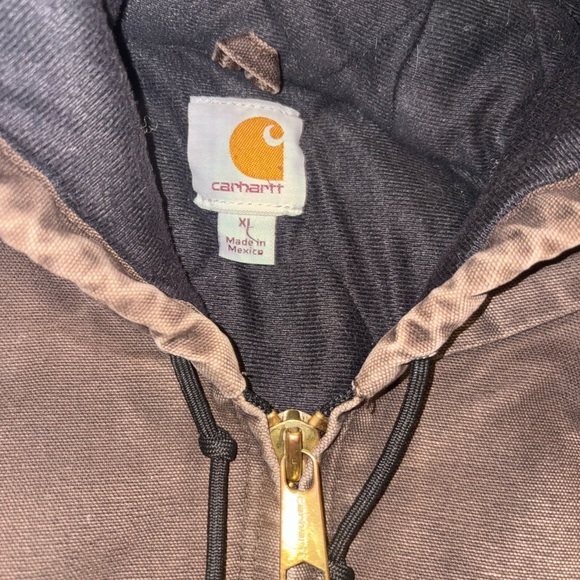 Vintage Carhartt Brown Faded Hooded Active Work Jacket - Picture 7 of 12